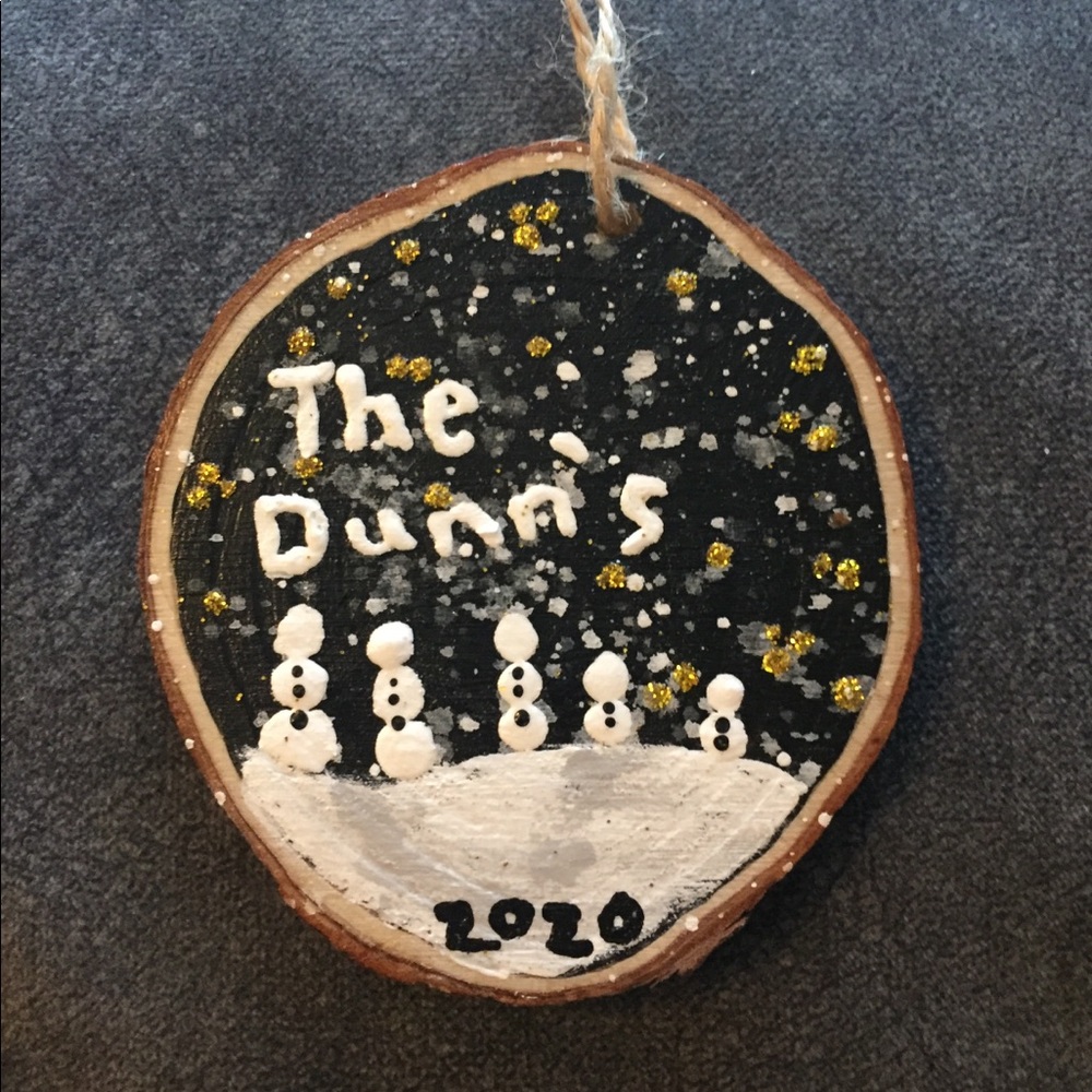Customizable hand-painted wooden ornament